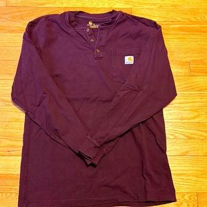 Men’s Carhartt Original Fit Long sleeve Shirt. Burgundy. Size Small.